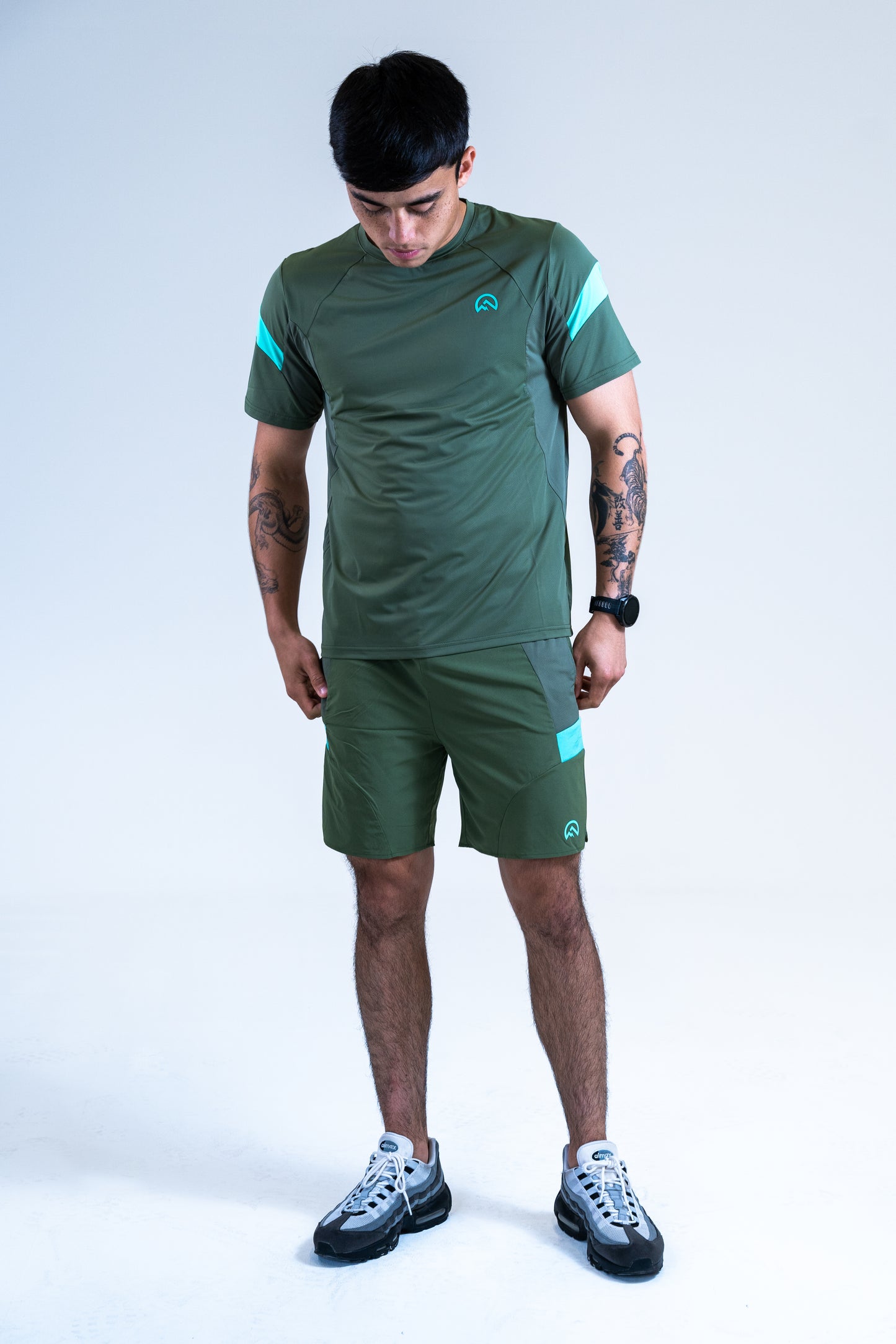 SS25 Curve Shorts - Khaki/Alkaline