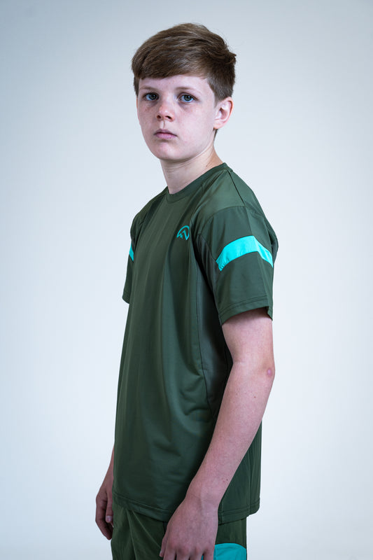Junior SS25 Curve T-Shirt - Khaki/Alkaline
