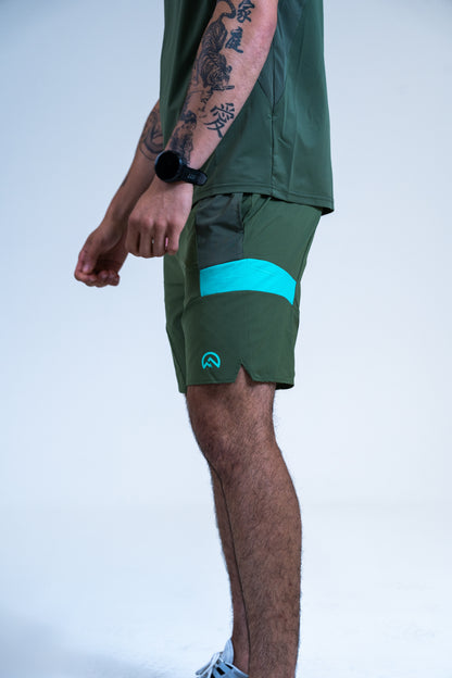 SS25 Curve Shorts - Khaki/Alkaline