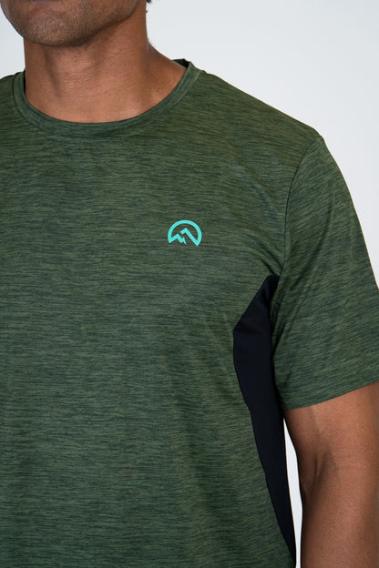 SS25 Marl Left Logo T-Shirt - Khaki Green