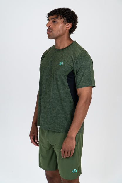 SS25 Marl Left Logo T-Shirt - Khaki Green