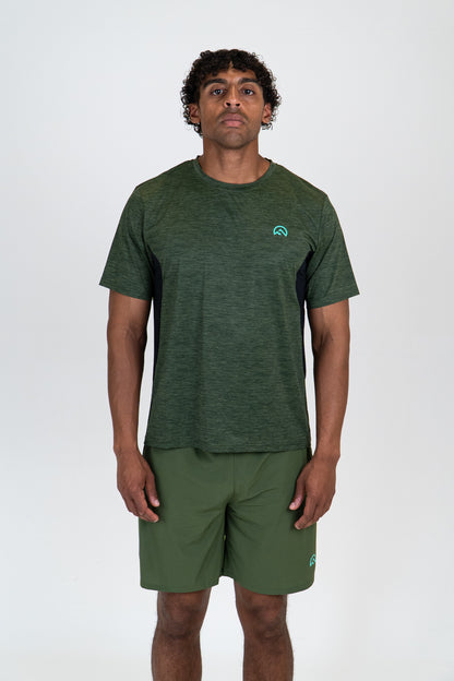 SS25 Marl Left Logo T-Shirt - Khaki Green
