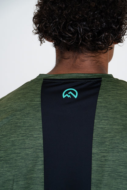 SS25 Marl Left Logo T-Shirt - Khaki Green