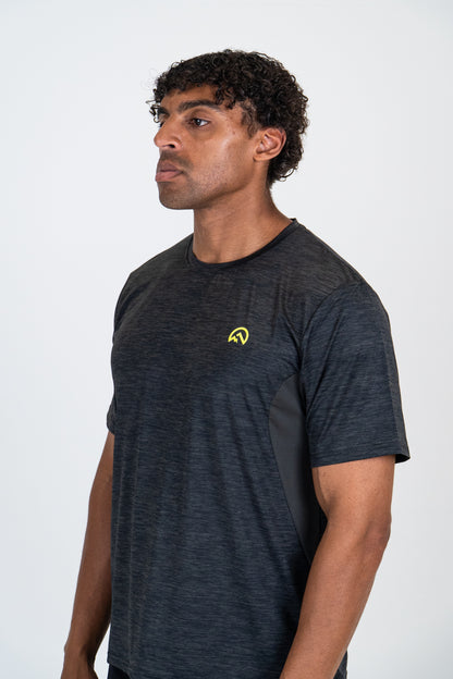 SS25 Marl Left Logo T-Shirt - Black/Leon