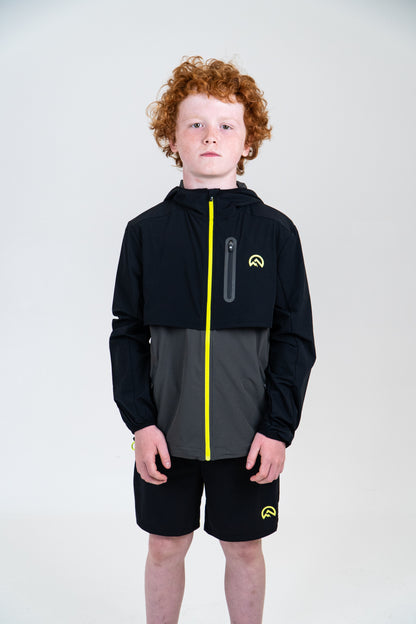 Junior SS25 Versatility Tracksuit Jacket - Black/Neon