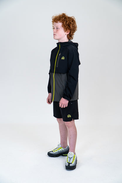 Junior SS25 Versatility Tracksuit Jacket - Black/Neon