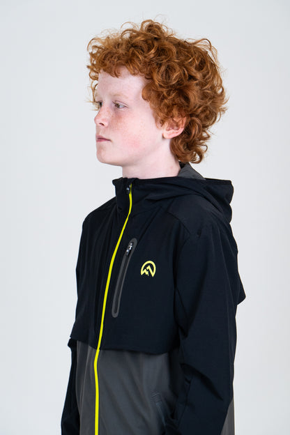 Junior SS25 Versatility Tracksuit Jacket - Black/Neon