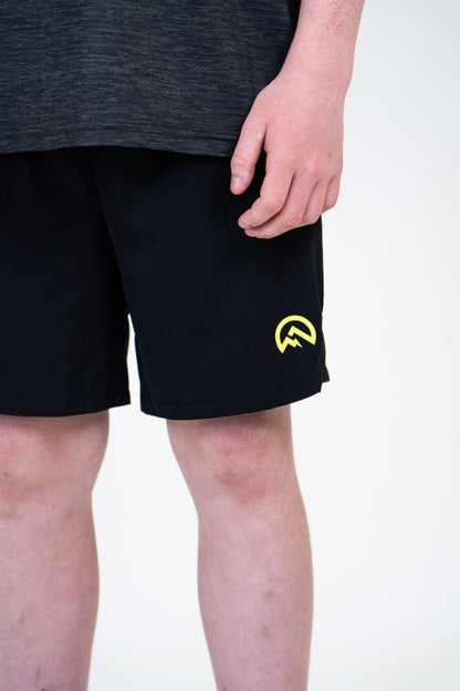 Junior SS25 Marl Left Chest Logo T-Shirt - Black/Neon