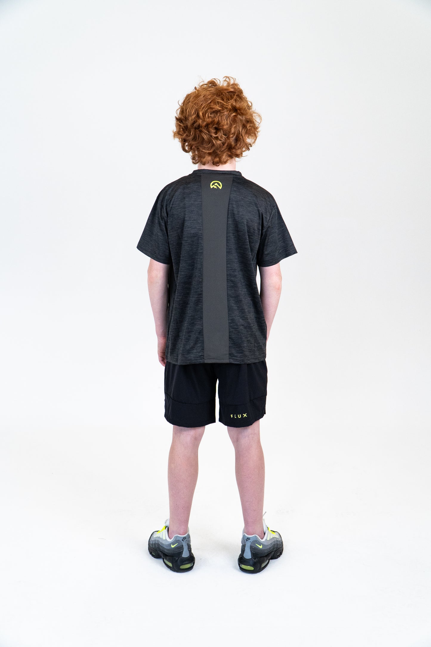 Junior SS25 Marl Left Chest Logo T-Shirt - Black/Neon