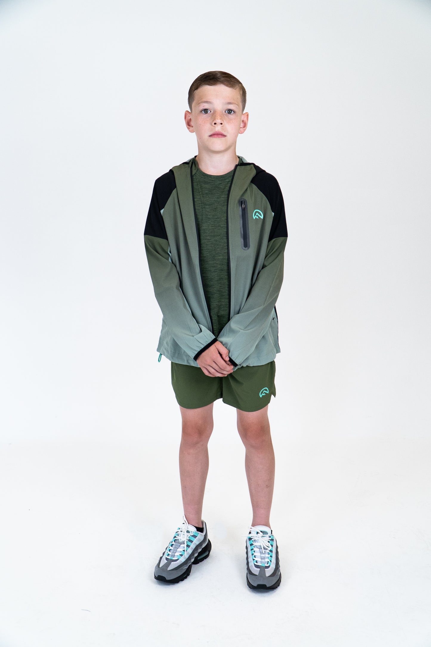 Junior SS25 Marl Left Chest Logo T-Shirt - Khaki Green