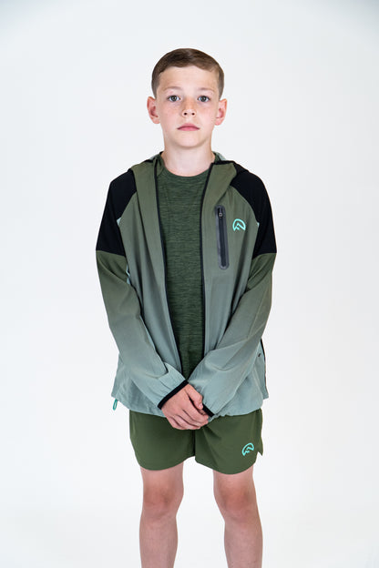 Junior SS25 Marl Left Chest Logo T-Shirt - Khaki Green