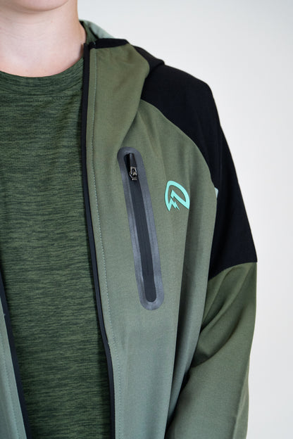 Junior SS25 Marl Left Chest Logo T-Shirt - Khaki Green