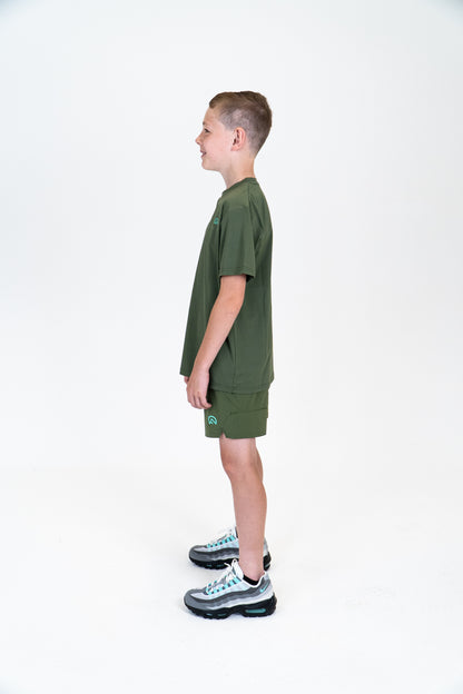 Junior SS25 Graphic Logo T-Shirt - Khaki/Alkaline
