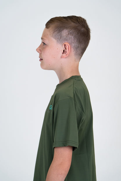 Junior SS25 Graphic Logo T-Shirt - Khaki/Alkaline