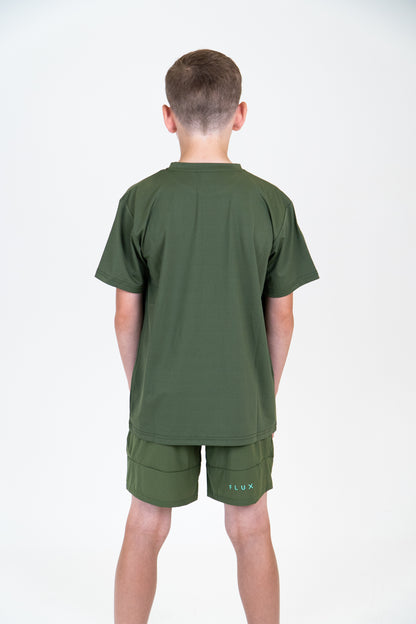 Junior SS25 Graphic Logo T-Shirt - Khaki/Alkaline