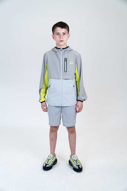 Junior SS25 Versatility Tracksuit Jacket - Grey/Neon
