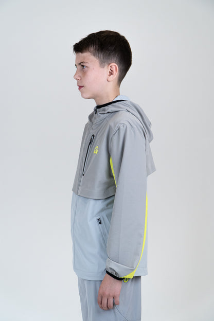 Junior SS25 Versatility Tracksuit Jacket - Grey/Neon