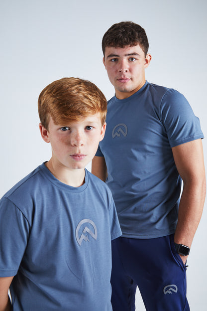 Junior Premium Centre Logo T-Shirt - Graphite Grey