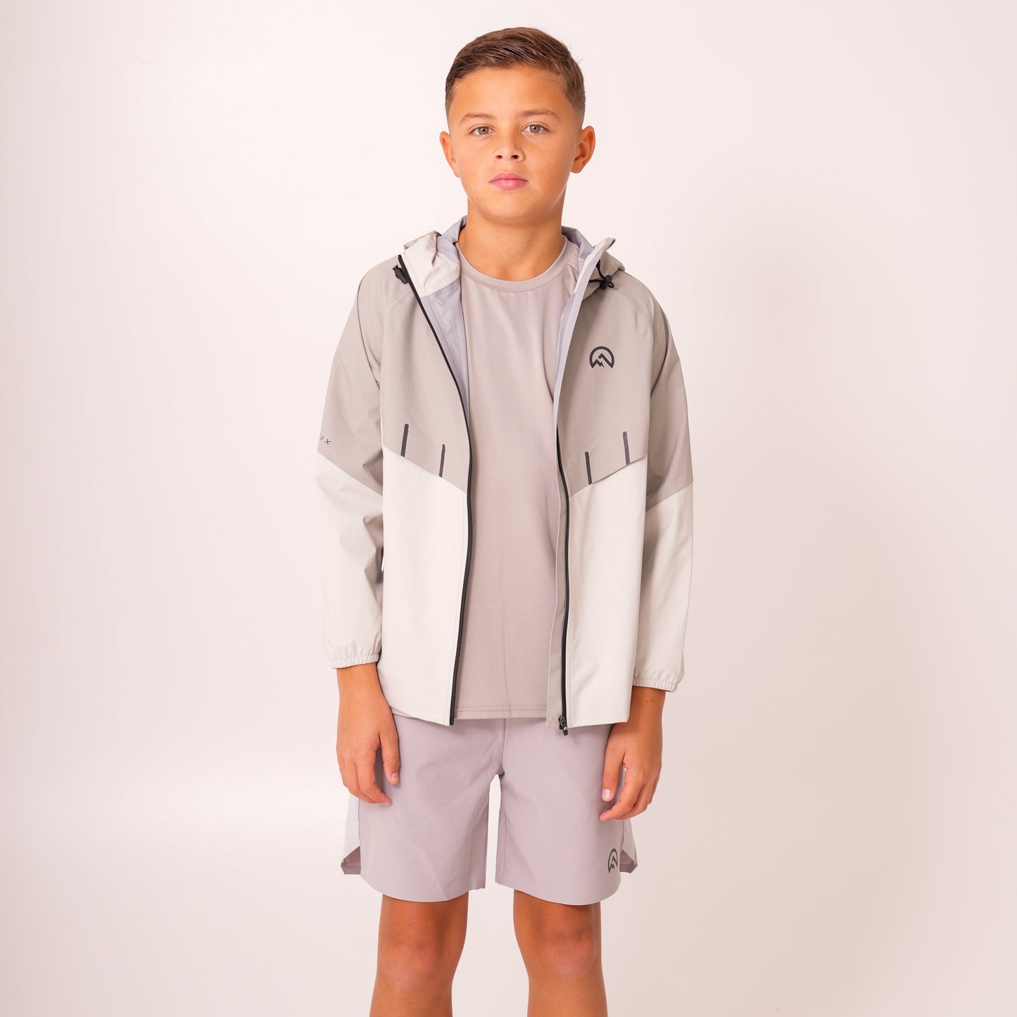 AW25 Junior Waterproof Madge Jacket - Light Grey/Concrete/Silver