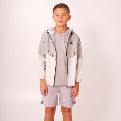 AW25 Junior Waterproof Madge Jacket - Light Grey/Concrete/Silver
