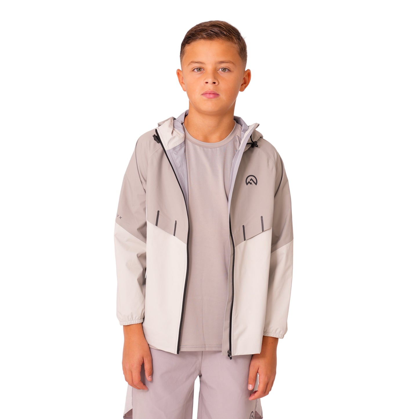 AW25 Junior Waterproof Madge Jacket - Light Grey/Concrete/Silver
