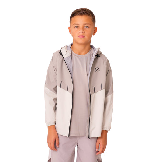 AW25 Junior Waterproof Madge Jacket - Light Grey/Concrete/Silver
