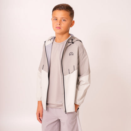 AW25 Junior Waterproof Madge Jacket - Light Grey/Concrete/Silver