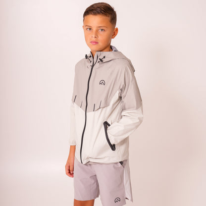 AW25 Junior Waterproof Madge Jacket - Light Grey/Concrete/Silver
